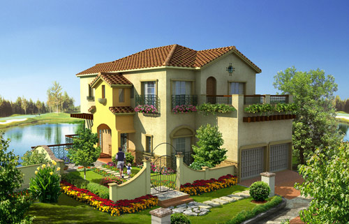 別墅裝飾設計和庭院設計的效果圖