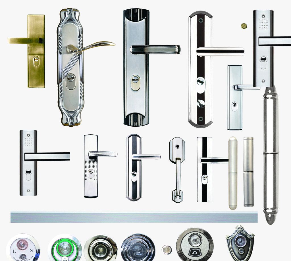 拉手、門鎖、觀察孔效果圖
