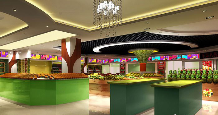 果味人生水果店整體裝修設計案例效果圖