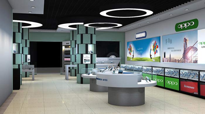 水晶宮手機店裝修設(shè)計案例