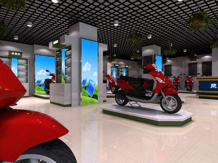 聚晶光太陽能電動車專賣店裝修設計案例