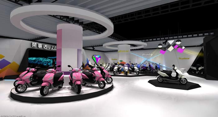 榮事達電動車展廳裝修設計案例