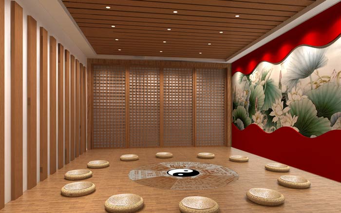 自然氛圍養生會所禪房裝修設計案例效果圖