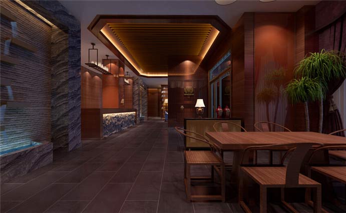 方體SPA會所前臺區域裝修設計案例效果圖