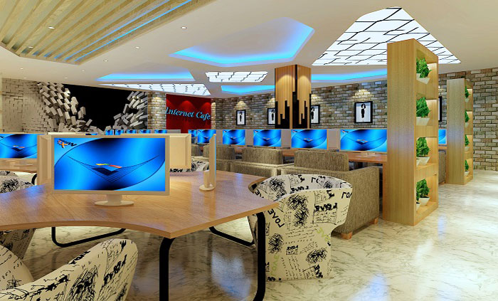 杭州網(wǎng)咖對戰(zhàn)B區(qū)域裝修設(shè)計效果圖