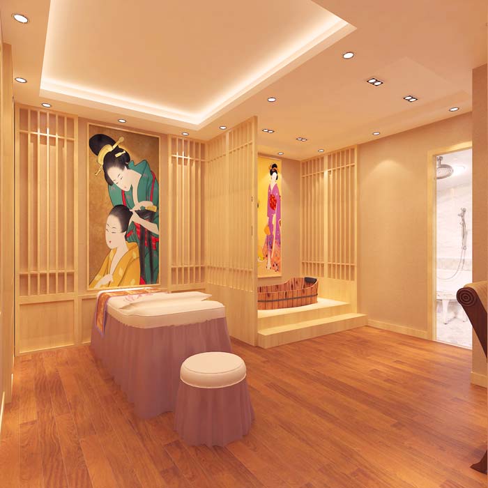 混搭風格美容院日式的SPA間裝修設計案例效果圖