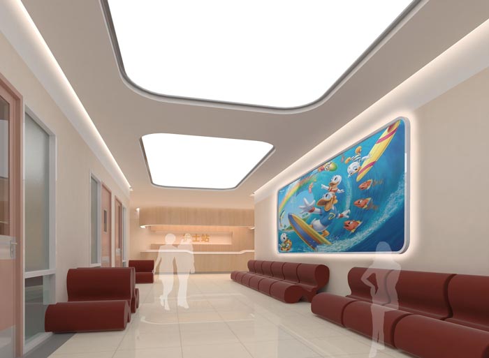 人民醫院室內護士站裝修設計案例效果圖