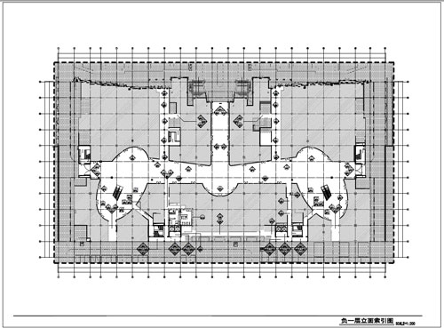 商場深化設計施工圖負一層立面索引圖
