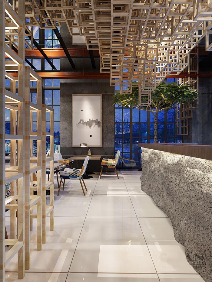 杭州咖啡店前臺裝修設(shè)計案例效果圖