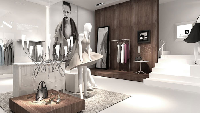 意大利女裝專賣店過道裝修設計案例效果圖