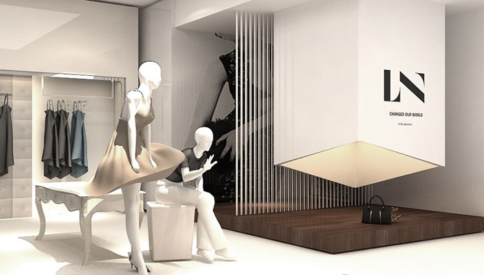 意大利女裝專賣店柜臺區域裝修設計案例效果圖