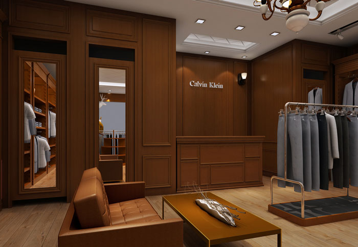 歐式男裝專賣店接待區裝修設計案例效果圖