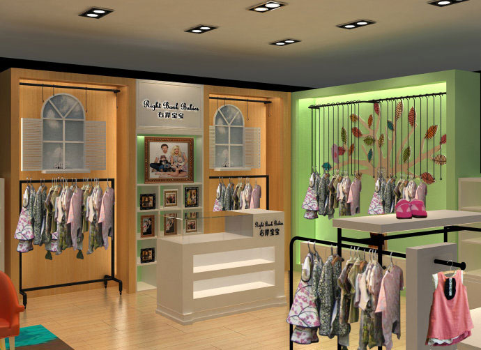 童裝店面前臺裝修設計案例效果圖