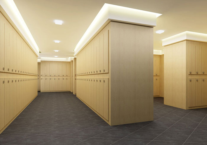 放松身心的健身會所更衣室裝修設(shè)計案例效果圖