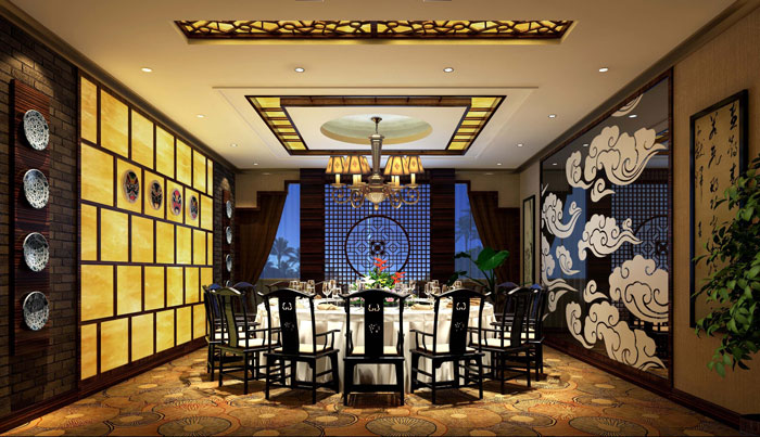 簡潔、大氣中式餐廳裝修設計案例
