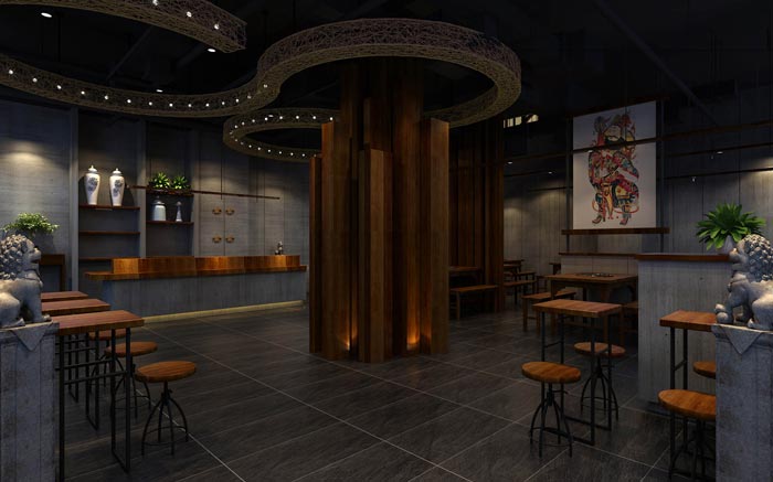 返璞歸真、回歸自然的健康飲食餐廳大廳設計案例效果圖