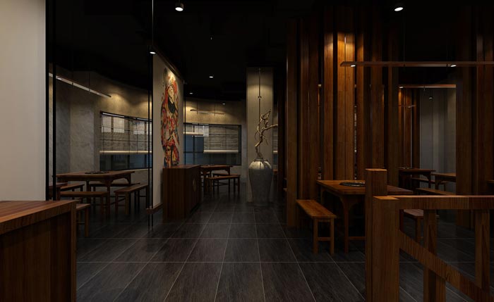 返璞歸真、回歸自然的健康飲食餐廳二樓設計案例效果圖