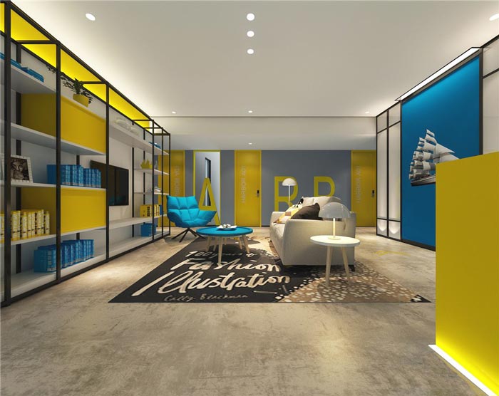 港灣主題酒店接待區裝修設計案例效果圖