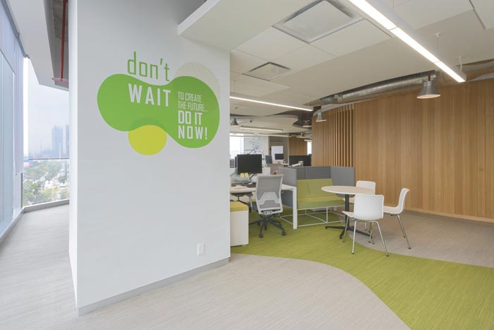 香料公司辦公室形象墻裝修設計案例效果圖