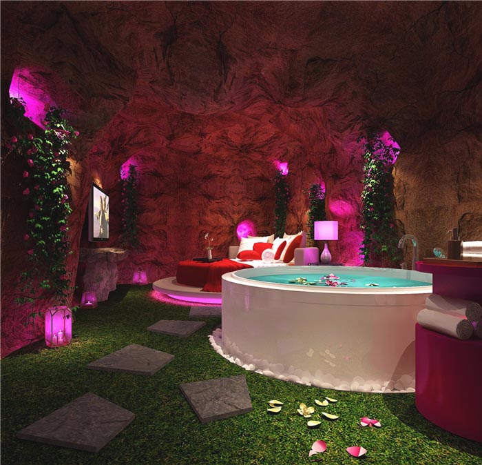情趣酒店山洞客房裝修設計案例效果圖