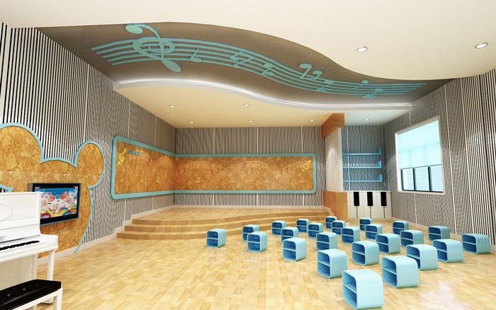 現代簡約幼兒園表演教室裝修設計案例