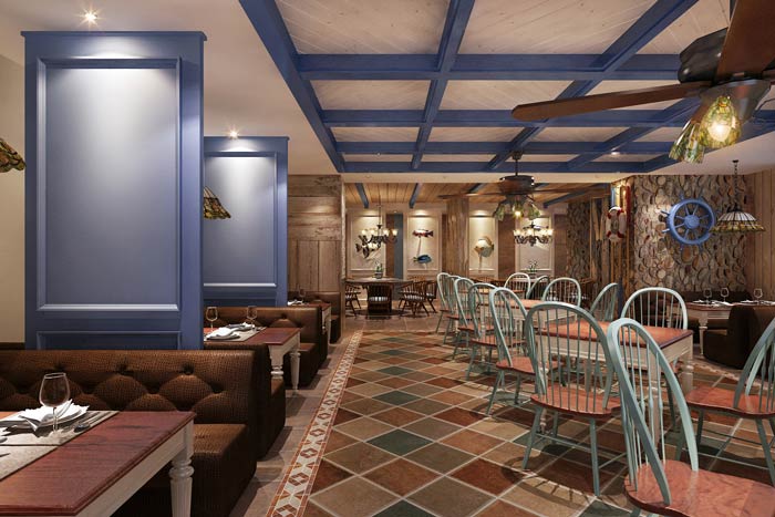 海盜主題餐廳餐區裝修設計效果圖