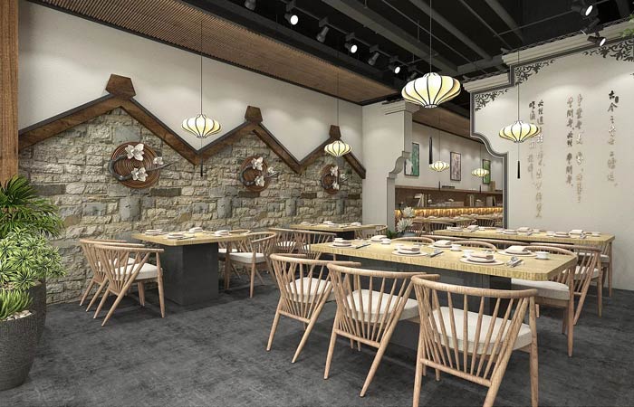 小型中式餐廳餐區裝修設計效果圖