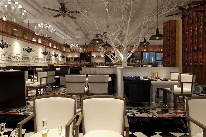 休閑西餐廳餐區裝修設計效果圖