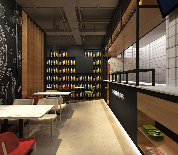 主題西餐廳進門餐區裝修設計效果圖