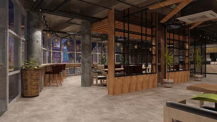 咖啡館墻體裝修設(shè)計效果圖