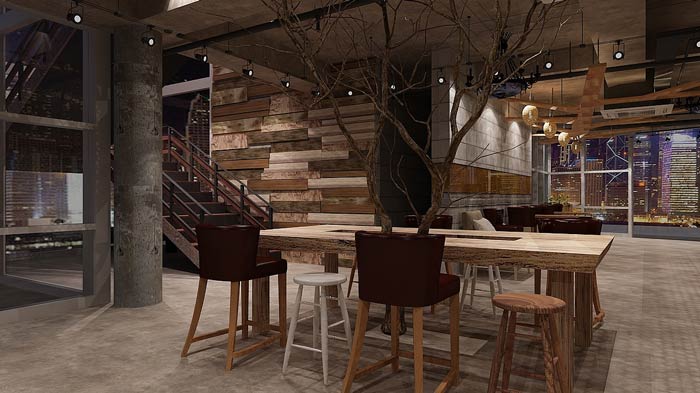 咖啡館樓梯裝修設(shè)計效果圖