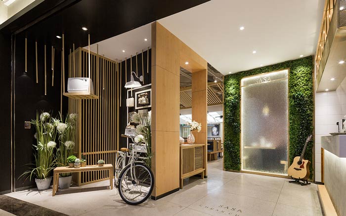 串串香小吃店進門區(qū)裝修設計效果圖