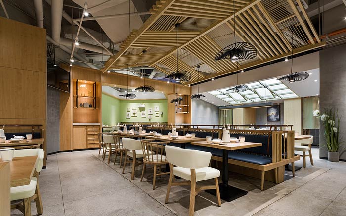 串串香小吃店中間餐區(qū)裝修設計效果圖