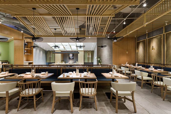 串串香小吃店右側(cè)餐區(qū)裝修設計效果圖