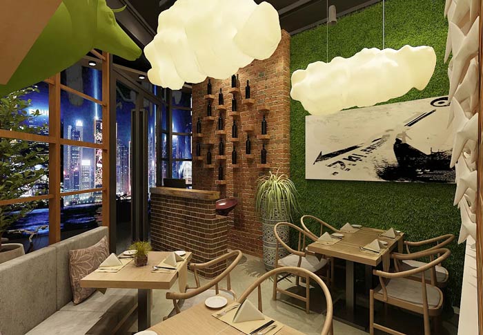 特色面館進(jìn)門區(qū)裝修設(shè)計效果圖