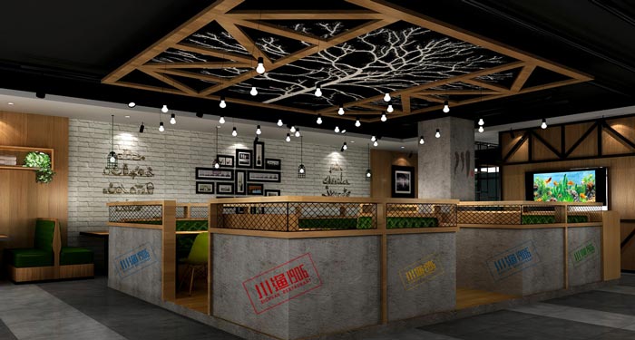 川菜館餐區(qū)裝修設計效果圖