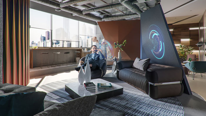 小型辦公室進門區裝修設計效果圖