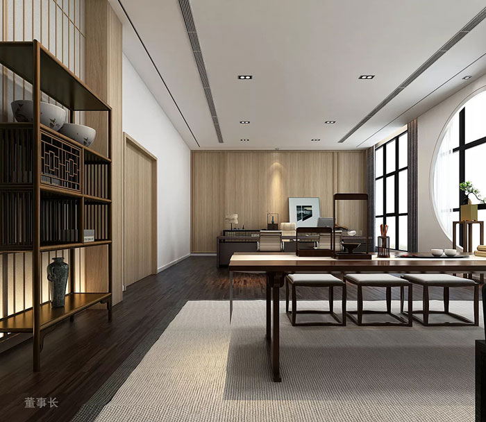 出口型企業董事長辦公室裝修設計效果圖