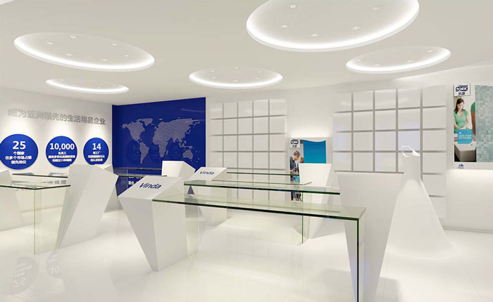 外貿公司辦公室品牌墻裝修設計效果圖