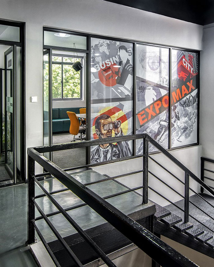 展示器材公司辦公室二樓裝修設計效果圖