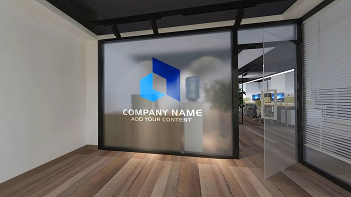 初創企業辦公室進門區裝修設計方案效果圖