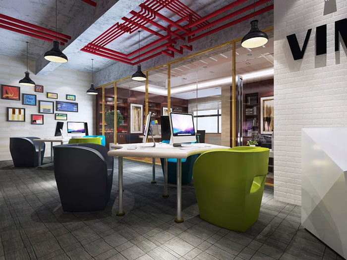 互聯網公司辦公室辦公區裝修設計效果圖