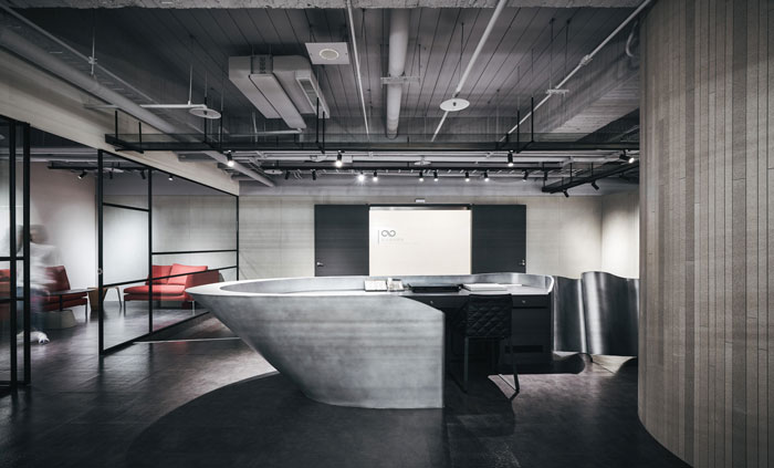 科技公司辦公室前臺(tái)裝修設(shè)計(jì)效果圖