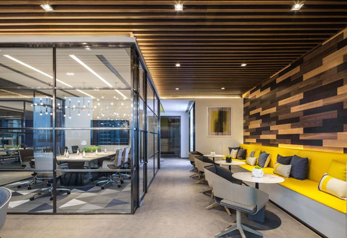 杭州800平方辦公室接待區裝修設計效果圖