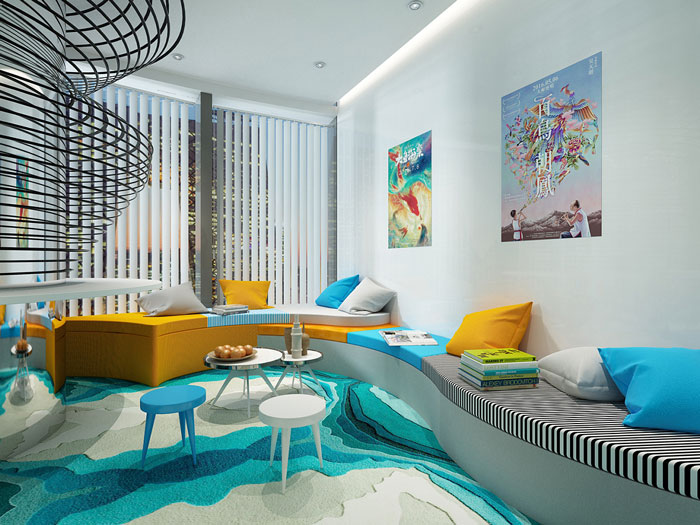 集團辦公室閱讀區(qū)裝修設計效果圖