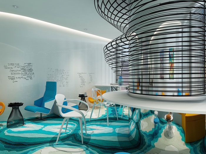 集團辦公室閱讀區(qū)裝修設計效果圖