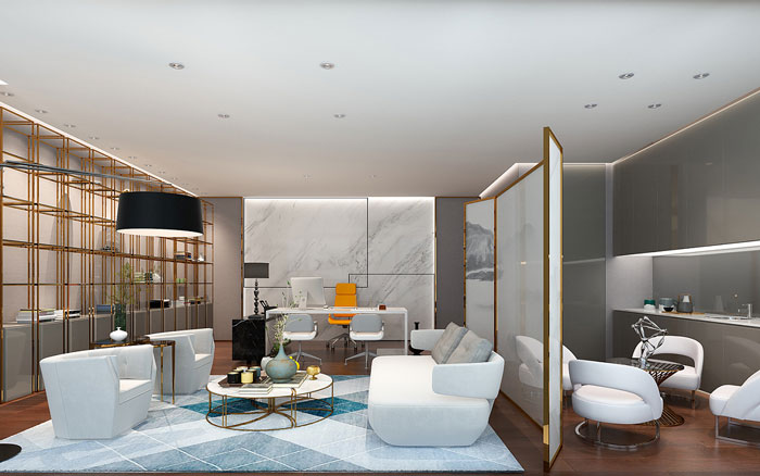 集團總經(jīng)理辦公室裝修設計效果圖