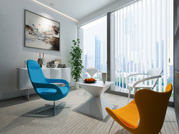 集團辦公室洽談室裝修設計效果圖