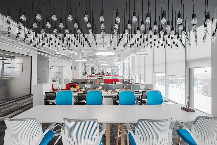 通信公司辦公室辦公區裝修設計效果圖