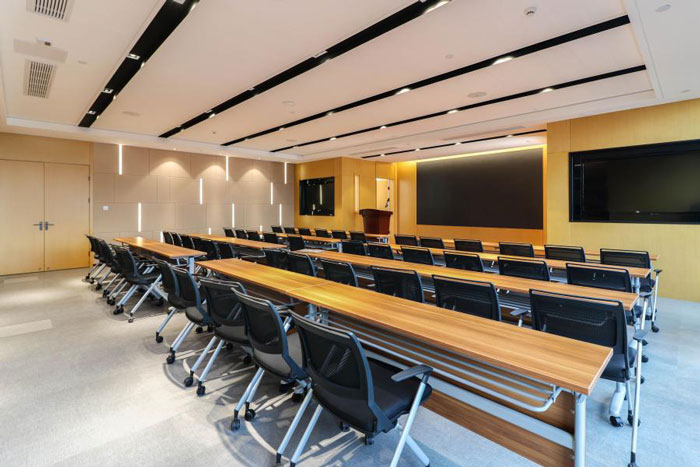 杭州簡約辦公室多功能會議室裝修設計效果圖